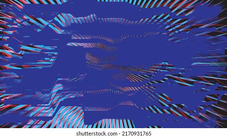 Fondo geométrico distorsionado de brillo . Diseño de arte moderno. Afiche con brillo de ruido destruido. Fondo de error de defecto de moda con flechas de velocidad . Dibujo brillante .Efecto roto .vector 