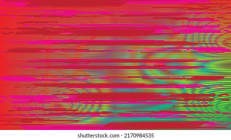 Fondo geométrico distorsionado de brillo . Diseño de arte moderno. Afiche con brillo de ruido destruido. Fondo de error de defecto de moda con flechas de velocidad . Dibujo brillante .Efecto roto .vector 