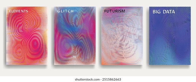 Glitch distorsionado fondo geométrico . Diseño de arte moderno . Ruido destruido afiche defectuoso . Fondo de error de defecto de moda con líneas de velocidad . Obra de arte fallida. Efecto holograma. Vector 