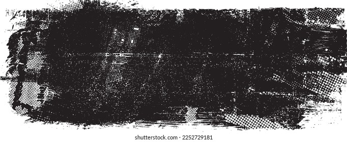 Glitch distorted geometric banner . Noise destroyed background . Trendy defect overlay texture . Glitched collage .Grunge textured . Distressed effect .Vector shapes with stripes screen print texture

