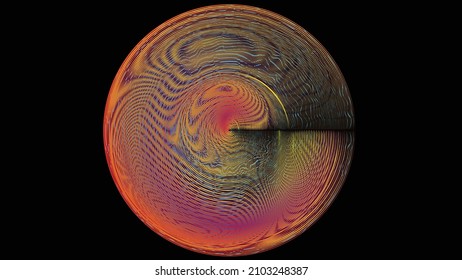 Circunferencia geométrica distorsionada por destello. Diseño de arte moderno. Afiche con brillo de ruido destruido. Fondo de error de defecto de moda con líneas de velocidad . Dibujo con brillo .vector 