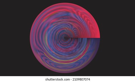 Glitch distorted geometric circle . Modern art design . Noise destroyed glitched poster . Trendy defect error background with speed lines . Glitched artwork .vector 