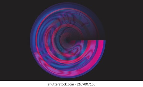 Glitch distorted geometric circle . Modern art design . Noise destroyed glitched poster . Trendy defect error background with speed lines . Glitched artwork .vector 
