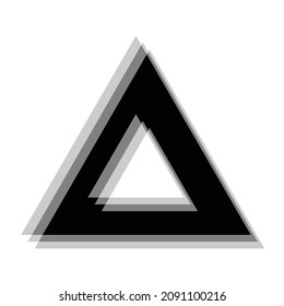 Glitch verzerrte geometrische Form . Unscharfes Dreieck. Minimales Kunstdesign. Rauschen zerstört Logo. Trendy Defaultformen . Glitter Rahmen .Broken-Effekt .Vektorgrafik 