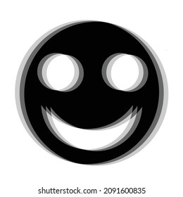 Glitch distorted geometric shape . Blurred emoji .Minimal art design . Noise destroyed emoticon logo . Trendy defect error shapes . Glitched frame .Broken effect .vector 