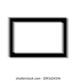 Glitch distorted geometric shape . Blurred rectangle .Minimal art design . Noise destroyed logo . Trendy defect error shapes . Glitched frame .Broken effect .vector 