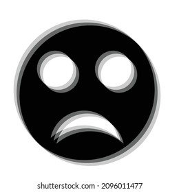 Glitch distorted geometric shape . Blurred emoji .Minimal art design . Noise destroyed emoticon logo . Trendy defect error shapes . Glitched face .Broken effect .vector 