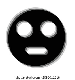 Forma geométrica distorsionada por destello. Emoji borroso. Diseño artístico mínimo. El ruido destruyó el logotipo del emoticono. Formas de error de defecto de moda . Cara brillante .Efecto roto .vector 