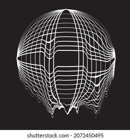 Glitch distorted geometric shape . Minimal art design . Noise destroyed circle logo . Trendy defect error shapes . Glitched frame .Broken effect .vector 