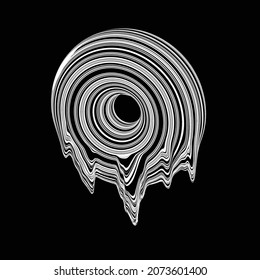 Glitch distorted geometric shape . Minimal art design . Noise destroyed circle logo . Trendy defect error shapes . Glitched frame .Broken effect .vector 