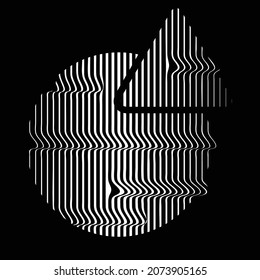 Forma geométrica distorsionada por destello. Diseño de arte mínimo. Logo del círculo destruido por el ruido. Formas de error de defecto de moda . Marco brillante .Efecto de fusión .vector 