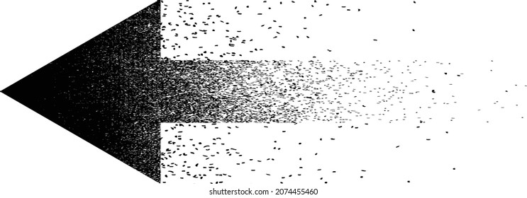 Glitch verzerrte geometrische Form . Minimales Kunstdesign . Rauschen zerstörte Pfeil-Logo. Trendy Defaultformen . Glitzter Rahmen .Dispersionseffekt .Grunge Textur . Distressives Element .Vektor 