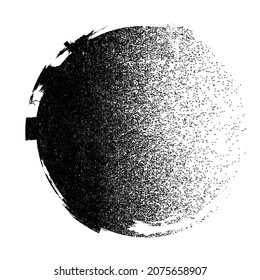 Forma geométrica distorsionada por destello. Diseño de arte mínimo. Logo del círculo destruido por el ruido. Formas de error de defecto de moda . Marco brillante. Efecto roto. Textura gruesa. Elemento con problemas .vector 