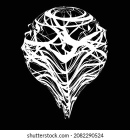 Glitch distorted geometric shape . Minimal art design . Destroyed melting logo . Trendy defect error shapes . Glitched design element .Broken effect .vector 