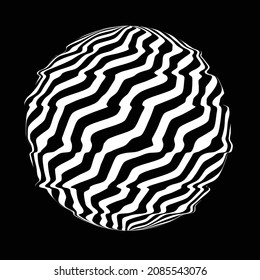 Forma geométrica distorsionada por destello. Diseño de arte mínimo. Logo de fusión destruida . Formas de error de defecto de moda . Elemento de diseño brillante .Efecto roto .vector 