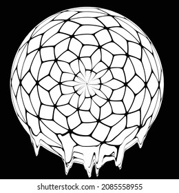Glitch distorted geometric shape . Minimal art design . Destroyed melting logo . Trendy defect error shapes . Glitched design element .Broken effect .vector 