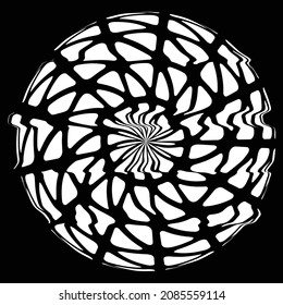 Glitch distorted geometric shape . Minimal art design . Destroyed melting logo . Trendy defect error shapes . Glitched design element .Broken effect .vector 