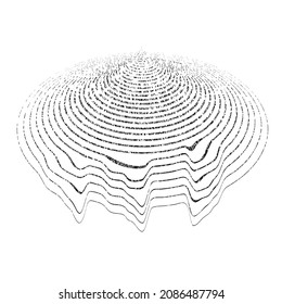 Glitch distorted geometric shape . Minimal art design . Noise destroyed circle logo . Trendy defect error shapes . Glitched frame .Broken effect .Grunge texture . Distressed element .vector 