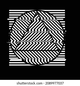 Glitch distorted geometric shape . Minimal art design . Destroyed melting logo . Trendy defect error shapes . Glitched design element .Broken effect .vector 