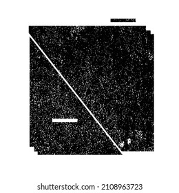 Glitch distorted geometric shape . Minimal art design . Noise destroyed square logo . Trendy defect error shapes . Glitched frame .Broken effect .Grunge textured . Distressed effect .vector 