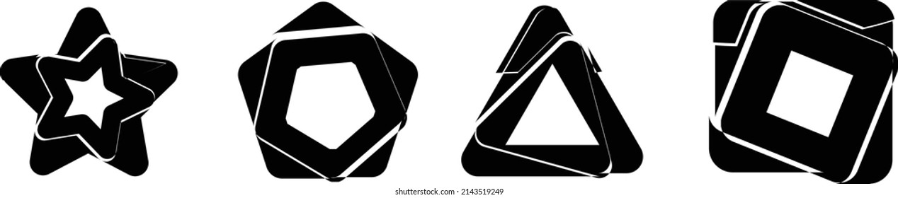 Forma geométrica distorsionada por destello. Diseño de arte mínimo. El ruido destruyó el logotipo cuadrado. Formas de error de defecto de moda . Marco brillante .Efecto roto .Grunge texturado. Efecto con problemas .vector