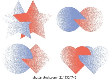 Glitch distorted geometric shape . Minimal art design . Noise destroyed  logo . Trendy defect error shapes . Glitched frame .Broken effect .Grunge textured . Distressed effect .vector
