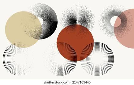 Glitch distorted geometric shape . Minimal art design . Noise destroyed circle logo . Trendy defect error shapes . Glitched frame .Broken effect .Grunge texture . Distressed element .vector 