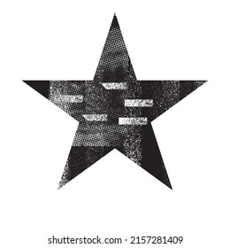 Glitch distorted geometric shape . Minimal art design . Noise destroyed star logo . Trendy defect error shapes . Glitched x .Broken effect . Distress element . Grunge texture .vector
