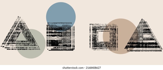 Glitch verzerrte geometrische Form . Minimales Kunstdesign . Rauschen zerstörte quadratisches Logo. Trendy Defaultformen . Glitched Frame .Broken Effekt .Grunge strukturiert. Störungseffekt .Vektor
