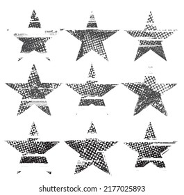 Glitch distorted geometric shape . Minimal art design . Noise destroyed star logo . Trendy defect error shapes . Glitched star .Broken effect . Distress element . Grunge texture .vector