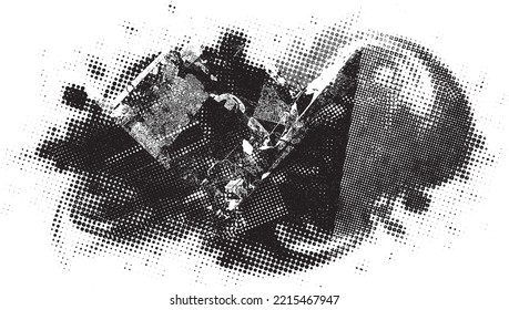 Glitch verzerrte geometrische Form . Minimales Kunstdesign . Rauschen zerstörte quadratisches Logo. Trendy Defaultformen . Glitched Frame .Broken Effekt .Grunge strukturiert. Störungseffekt .Vektor 