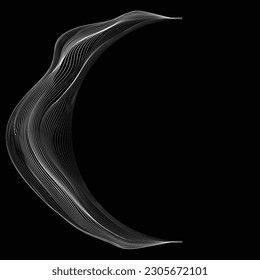 Forma geométrica distorsionada por destello. Diseño de arte mínimo. Logo de la luna destruida por el ruido. Formas de error de defecto de moda . Marco brillante .Efecto roto .vector 