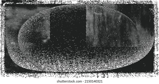Glitch distorted geometric shape . Noise destroyed logo . Trendy defect error shapes . Glitched frame .Grunge textured . Distressed effect .Vector shapes with a halftone dots screen print texture.