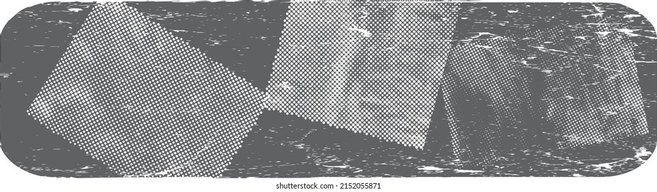 Glitch verzerrte geometrische Form . Rauschen zerstört Logo. Trendy Defaultformen . Glitched frame .Grunge strukturiert. Distressed effect .Vector formt mit einer Siebdrucktextur mit Halbton-Punkten.