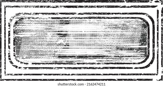 Forma geométrica distorsionada por destello. Logo destruido por ruido. Formas de error de defecto de moda . Marco brillante. Grunge texturado. Efecto perturbado .Formas vectoras con una textura de impresión de pantalla de puntos de medio tono.
