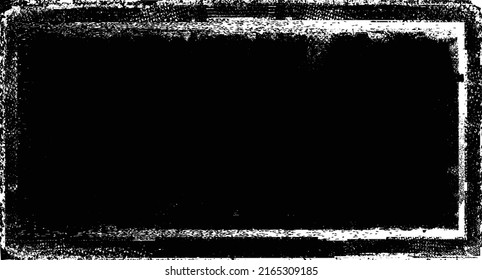Forma geométrica distorsionada por destello. Logo destruido por ruido. Formas de error de defecto de moda . Marco brillante. Grunge texturado. Efecto perturbado .Formas vectoras con una textura de impresión de pantalla de puntos de medio tono.