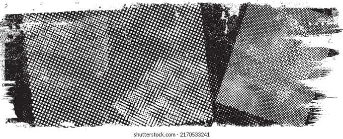 Glitch verzerrte geometrische Form . Rauschen zerstört Logo. Trendy Defaultformen . Glitched frame .Grunge strukturiert. Distressed effect .Vector formt mit einer Siebdrucktextur mit Halbton-Punkten.