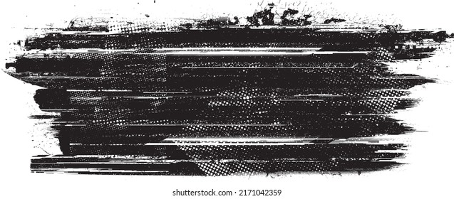 Glitch distorted geometric shape . Noise destroyed logo . Trendy defect error shapes . Glitched frame .Grunge textured . Distressed effect .Vector shapes with a halftone dots screen print texture.