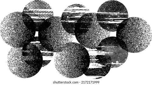 Glitch verzerrte geometrische Form . Rauschen zerstört Logo. Trendy Defaultformen . Glitched frame .Grunge strukturiert. Distressed effect .Vector formt mit einer Siebdrucktextur mit Halbton-Punkten.
