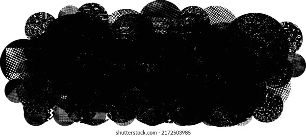 Glitch verzerrte geometrische Form . Rauschen zerstört Logo. Trendy Defaultformen . Glitched frame .Grunge strukturiert. Distressed effect .Vector formt mit einer Siebdrucktextur mit Halbton-Punkten.