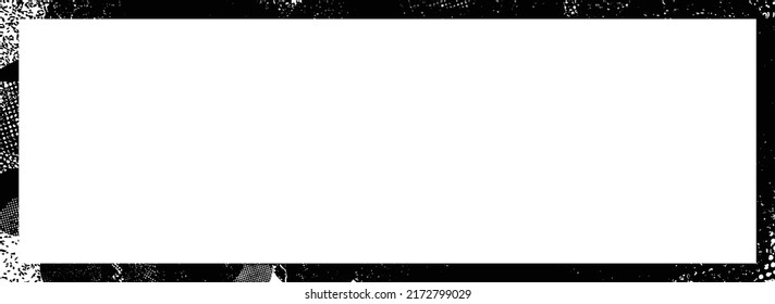 Glitch distorted geometric shape . Noise destroyed logo . Trendy defect error shapes . Glitched frame .Grunge textured . Distressed effect .Vector shapes with a halftone dots screen print texture.