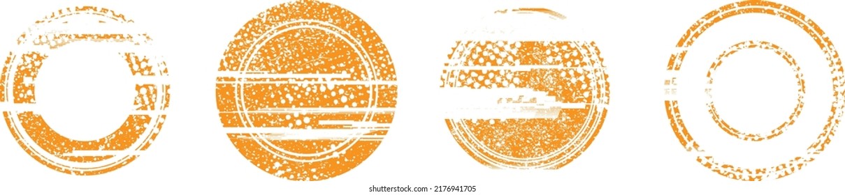 Glitch distorted geometric shape . Noise destroyed stamps . Trendy defect error shapes . Glitched frame .Grunge textured . Distressed effect .Vector stamps with a halftone dots screen print texture.