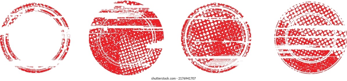 Glitch distorted geometric shape . Noise destroyed stamps . Trendy defect error shapes . Glitched frame .Grunge textured . Distressed effect .Vector stamps with a halftone dots screen print texture.