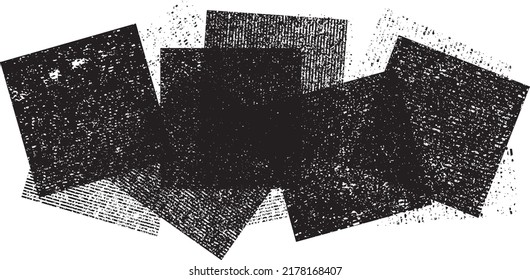 Glitch distorted geometric shape . Noise destroyed logo . Trendy defect error shapes . Glitched frame .Grunge textured . Distressed effect .Vector shapes with stripes screen print texture.
