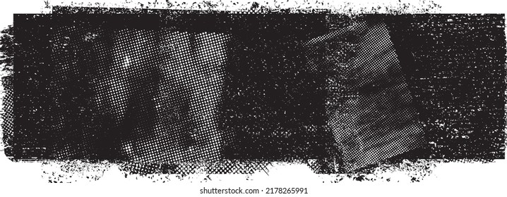 Glitch distorted geometric shape . Noise destroyed logo . Trendy defect error shapes . Glitched frame .Grunge textured . Distressed effect .Vector shapes with stripes screen print texture.
