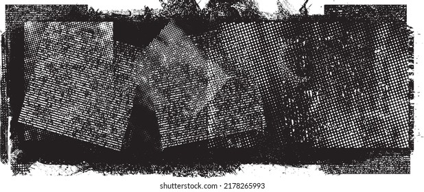 Glitch distorted geometric shape . Noise destroyed logo . Trendy defect error shapes . Glitched frame .Grunge textured . Distressed effect .Vector shapes with stripes screen print texture.
