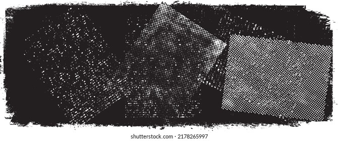 Glitch verzerrte geometrische Form . Rauschen zerstört Logo. Trendy Defaultformen . Glitched frame .Grunge strukturiert. Distressed effect .Vektor Formen mit Streifen Siebdruck Textur.
