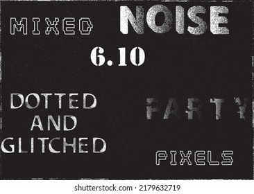 Forma geométrica distorsionada por destello. Logo destruido por ruido. Formas de error de defecto de moda . Marco brillante. Grunge texturado. Efecto perturbado .Formas vectoras con una textura de impresión de pantalla de puntos de medio tono.