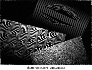 Glitch distorted geometric shape . Noise destroyed logo . Trendy defect error shapes . Glitched frame .Grunge textured . Distressed effect .Vector shapes with a halftone dots screen print texture.