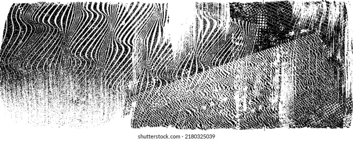Forma geométrica distorsionada por destello. El ruido destruyó el fondo. Textura superpuesta de defectos de moda. Collage brillante. Grunge texturado. Efecto perturbado .Formas vectoras con textura de impresión de pantalla de rayas.
